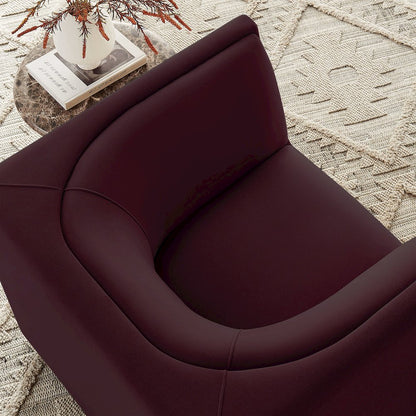 Hilda Curved Back Performance Velvet Armchair
