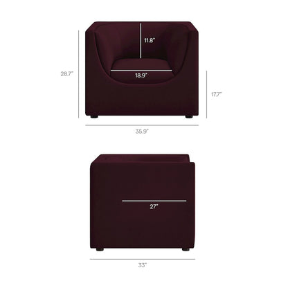 Hilda Curved Back Performance Velvet Armchair