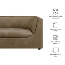 Hilda 86" Curved Back Vegan Leather Sofa