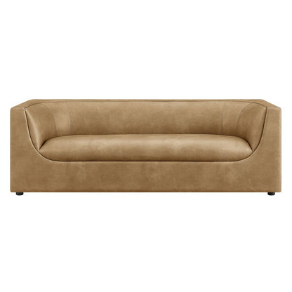 Hilda 86" Curved Back Vegan Leather Sofa