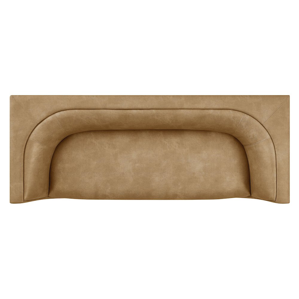 Hilda 86" Curved Back Vegan Leather Sofa