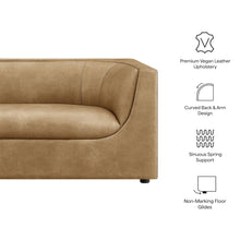 Hilda 86" Curved Back Vegan Leather Sofa