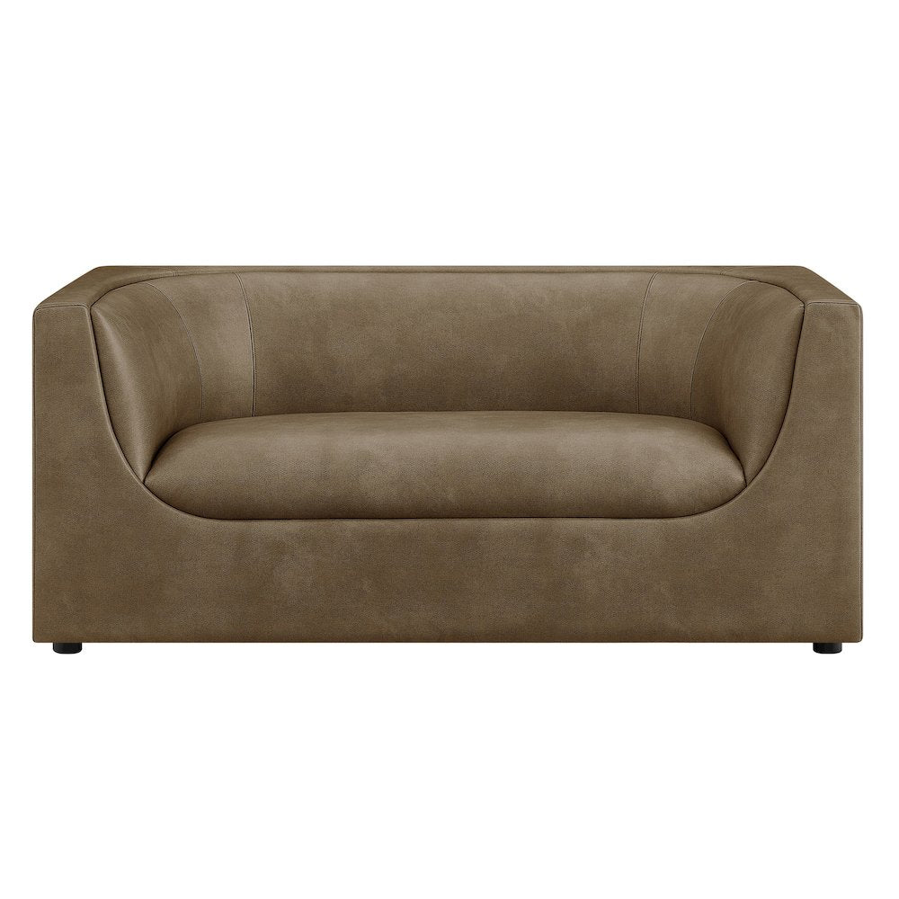 Hilda 67" Curved Back Vegan Leather Loveseat
