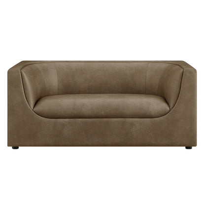Hilda 67" Curved Back Vegan Leather Loveseat