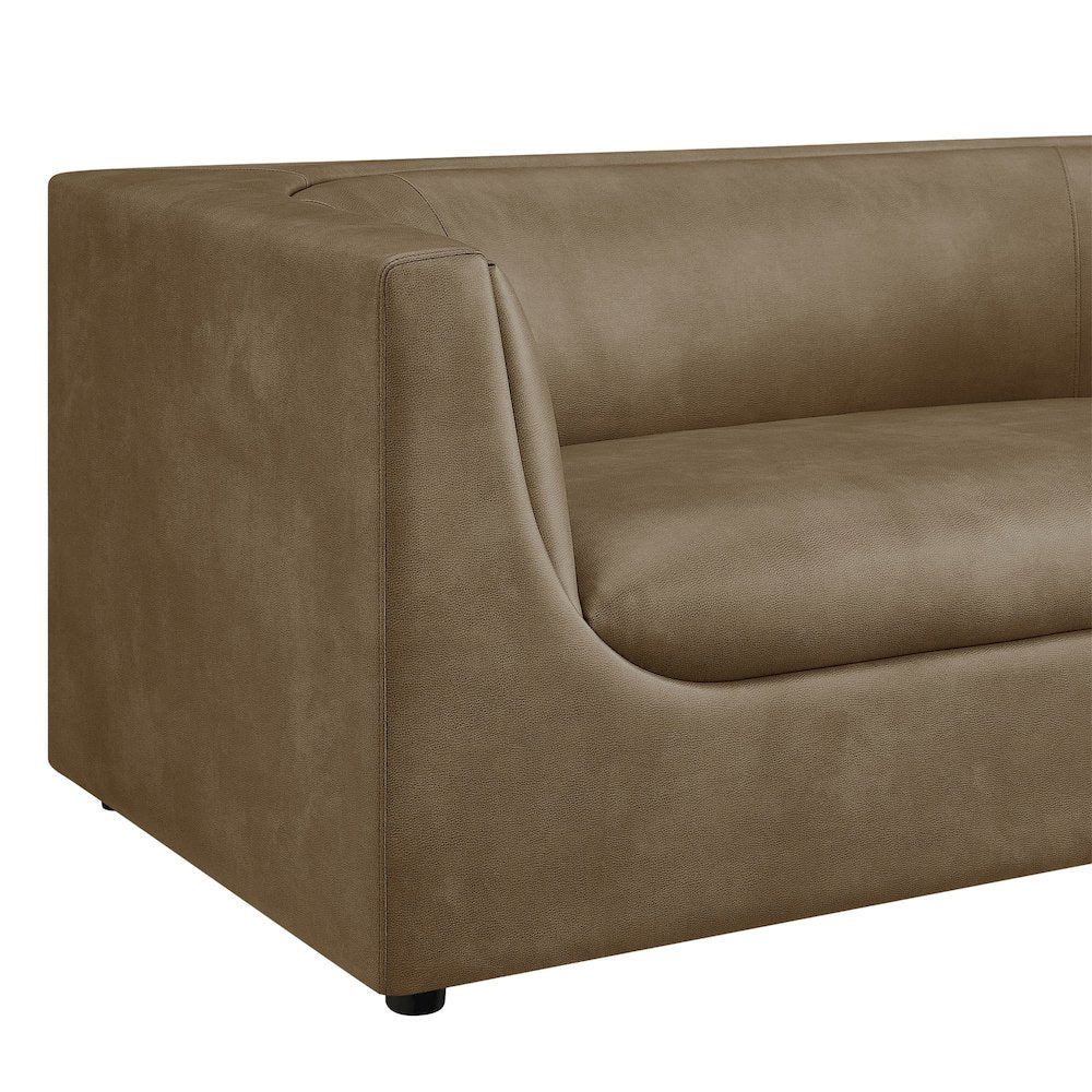 Hilda 67" Curved Back Vegan Leather Loveseat