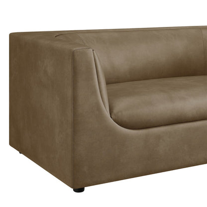 Hilda 67" Curved Back Vegan Leather Loveseat
