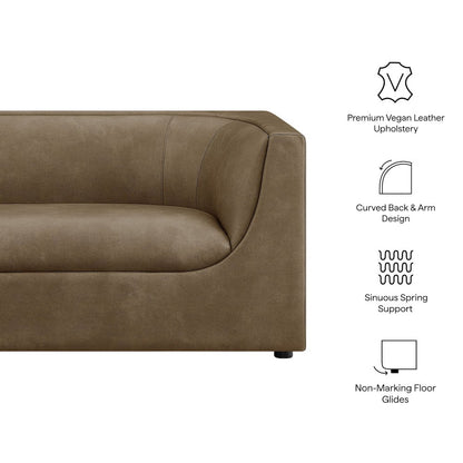 Hilda 67" Curved Back Vegan Leather Loveseat