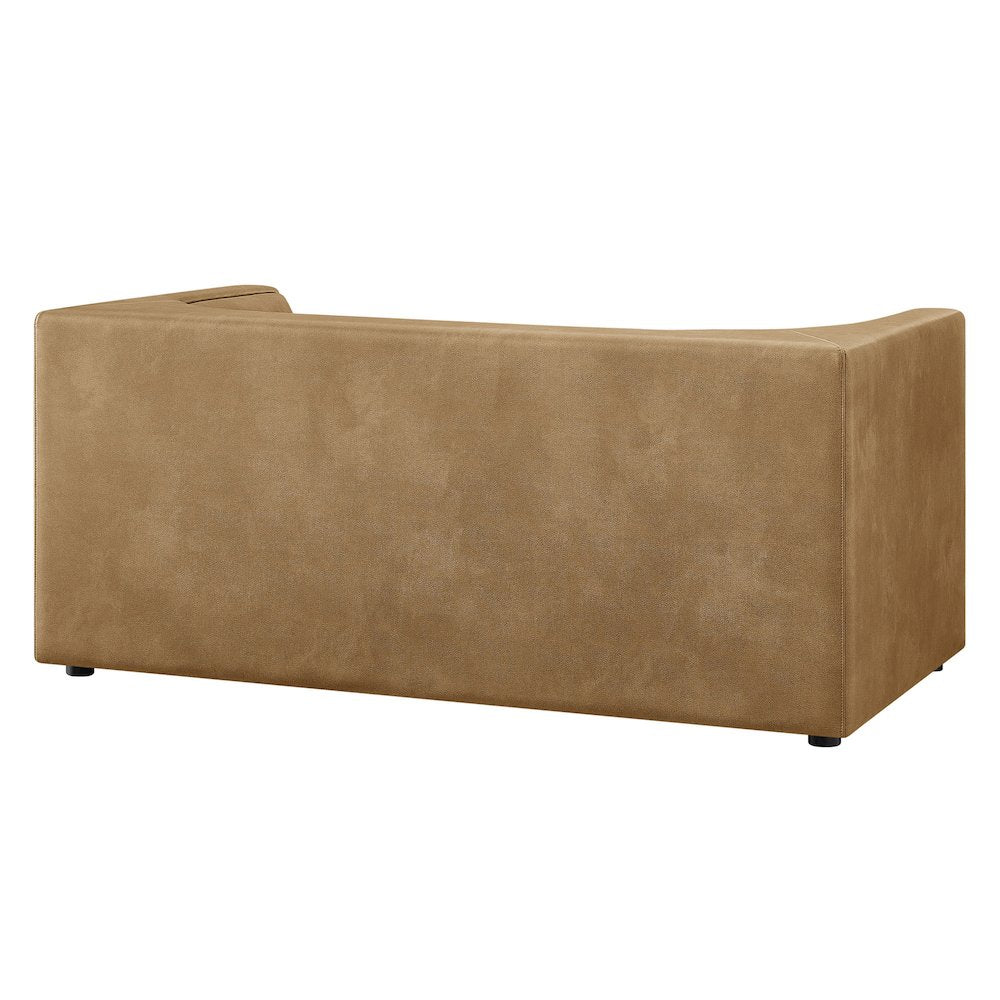 Hilda 67" Curved Back Vegan Leather Loveseat