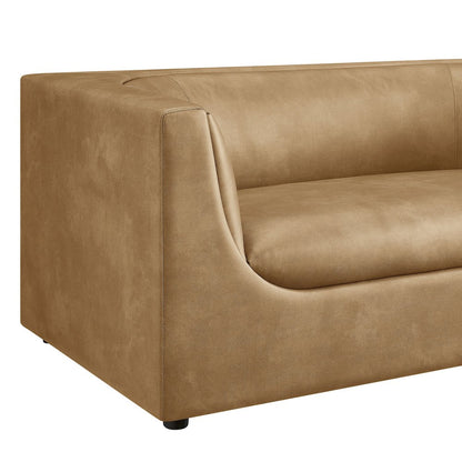 Hilda 67" Curved Back Vegan Leather Loveseat