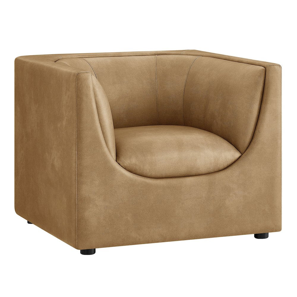 Hilda Curved Back Vegan Leather Armchair