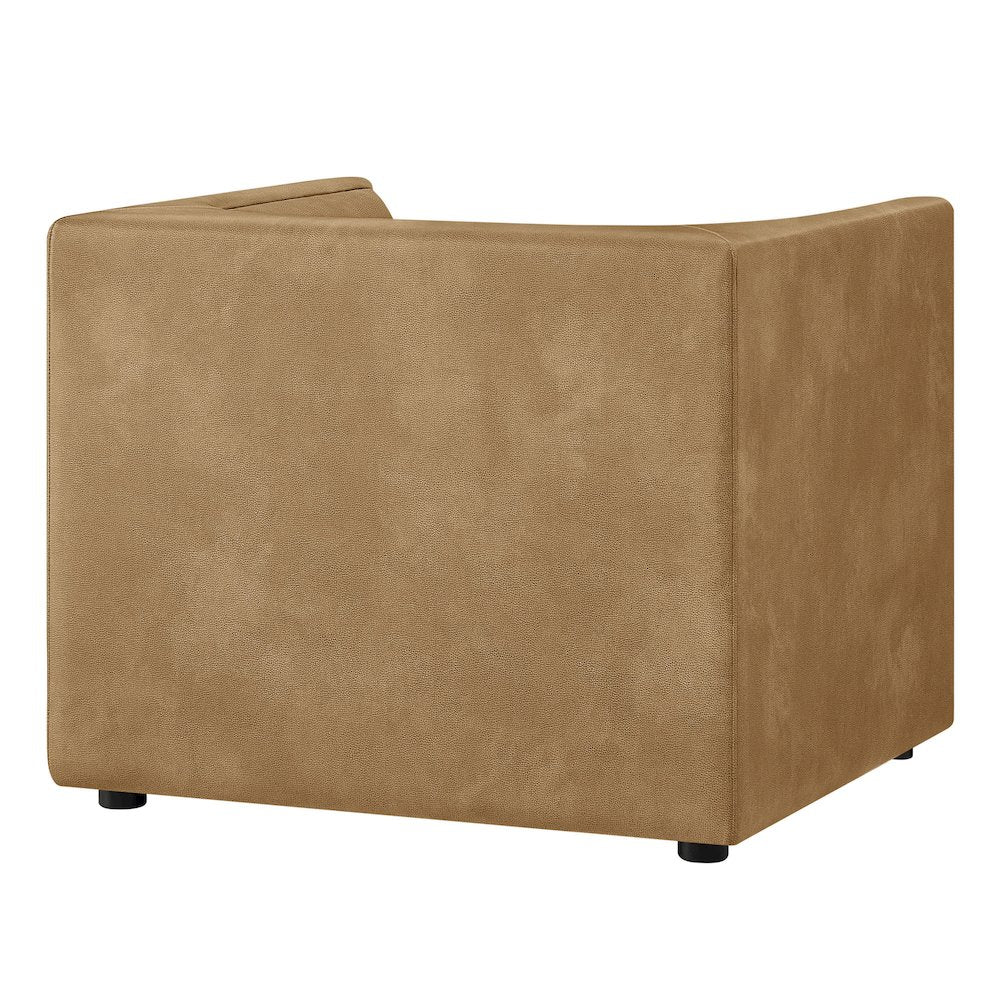 Hilda Curved Back Vegan Leather Armchair