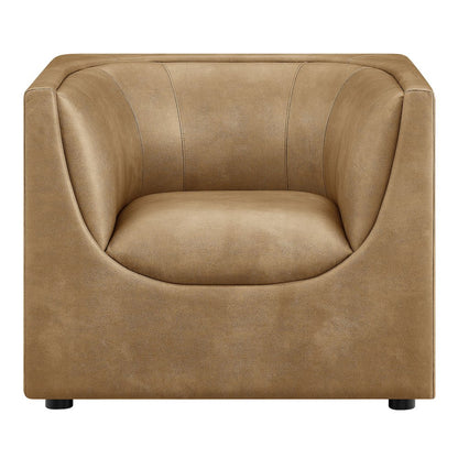 Hilda Curved Back Vegan Leather Armchair