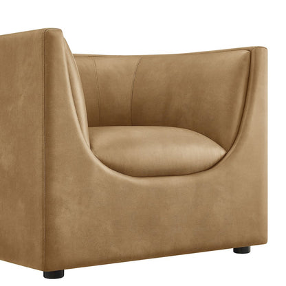 Hilda Curved Back Vegan Leather Armchair