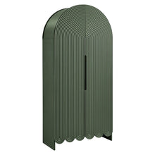 Dahlia 78 Inch Fluted and Scalloped Arched Storage Cabinet