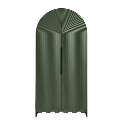Dahlia 78 Inch Fluted and Scalloped Arched Storage Cabinet