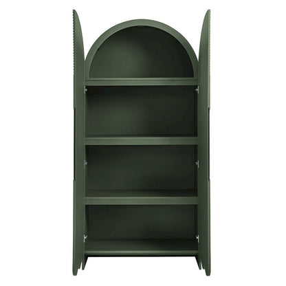 Dahlia 78 Inch Fluted and Scalloped Arched Storage Cabinet