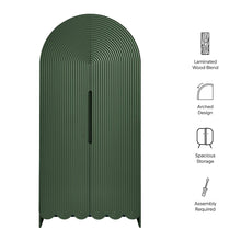 Dahlia 78 Inch Fluted and Scalloped Arched Storage Cabinet