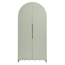 Dahlia 78 Inch Fluted and Scalloped Arched Storage Cabinet