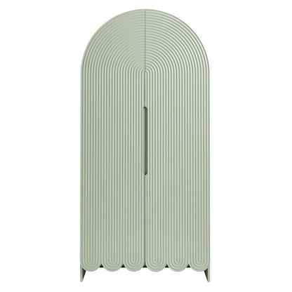 Dahlia 78 Inch Fluted and Scalloped Arched Storage Cabinet