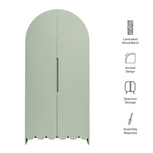 Dahlia 78 Inch Fluted and Scalloped Arched Storage Cabinet