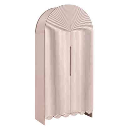 Dahlia 78 Inch Fluted and Scalloped Arched Storage Cabinet