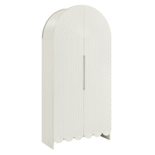 Dahlia 78 Inch Fluted and Scalloped Arched Storage Cabinet
