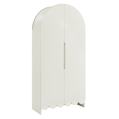 Dahlia 78 Inch Fluted and Scalloped Arched Storage Cabinet