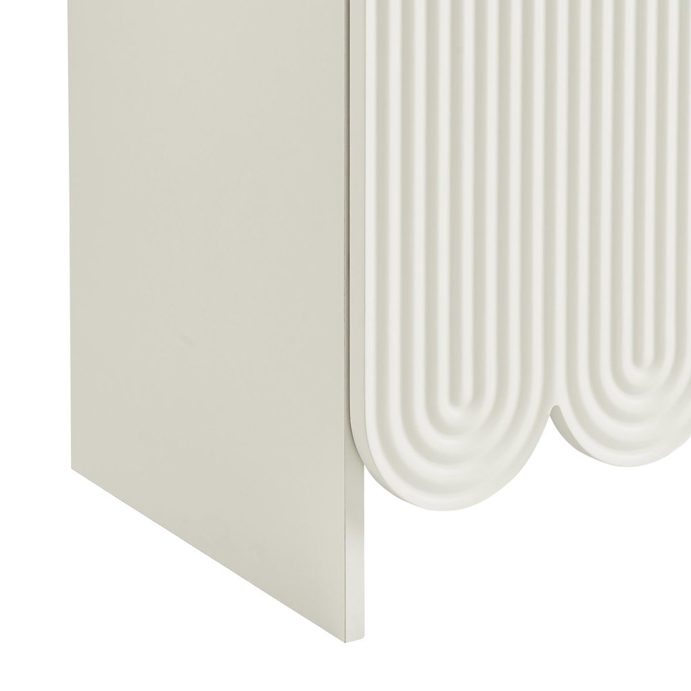 Dahlia 78 Inch Fluted and Scalloped Arched Storage Cabinet