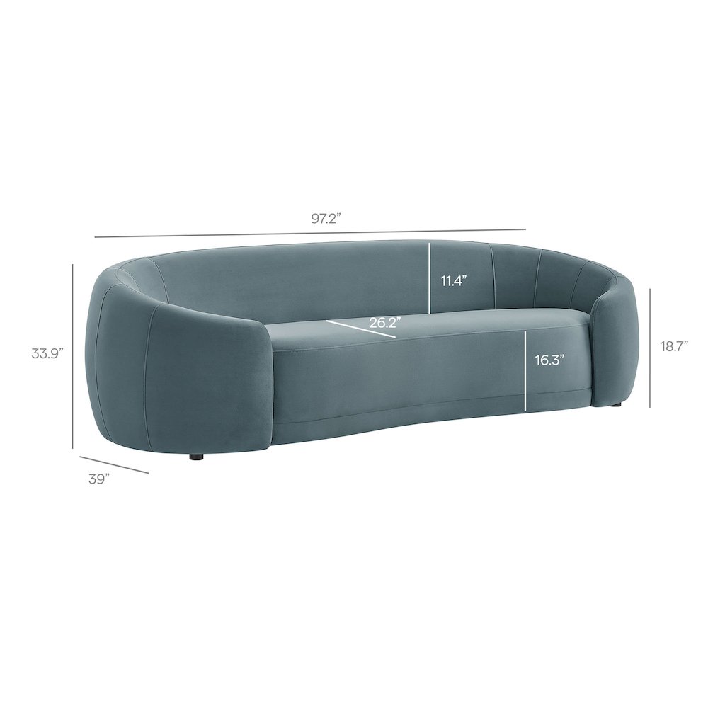 Contessa Curved Performance Velvet Sofa