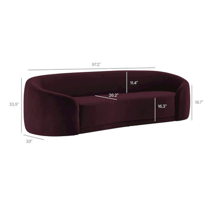 Contessa Curved Performance Velvet Sofa