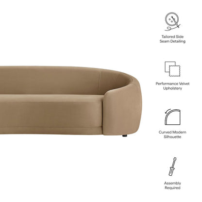 Contessa Curved Performance Velvet Sofa