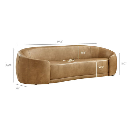 Contessa Curved Vegan Leather Sofa