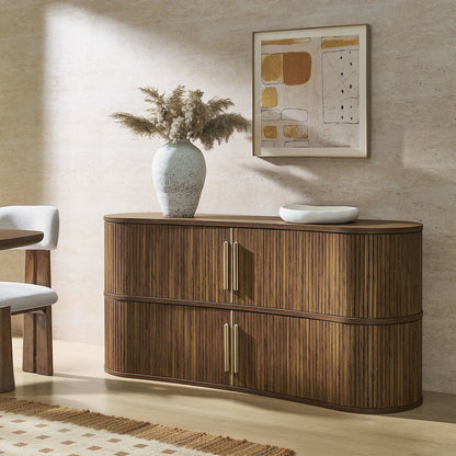 Radcliffe 63" Curved Fluted Sideboard Buffet Cabinet
