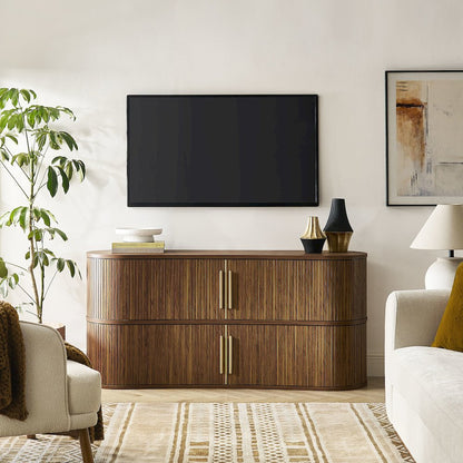 Radcliffe 63" Curved Fluted Sideboard Buffet Cabinet