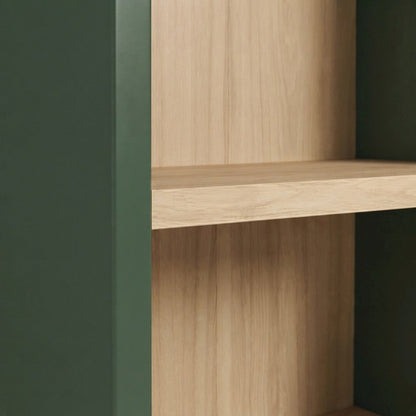 Tall Narrow Arched Wood Bookshelf with Adjustable Shelves, Hunter Green