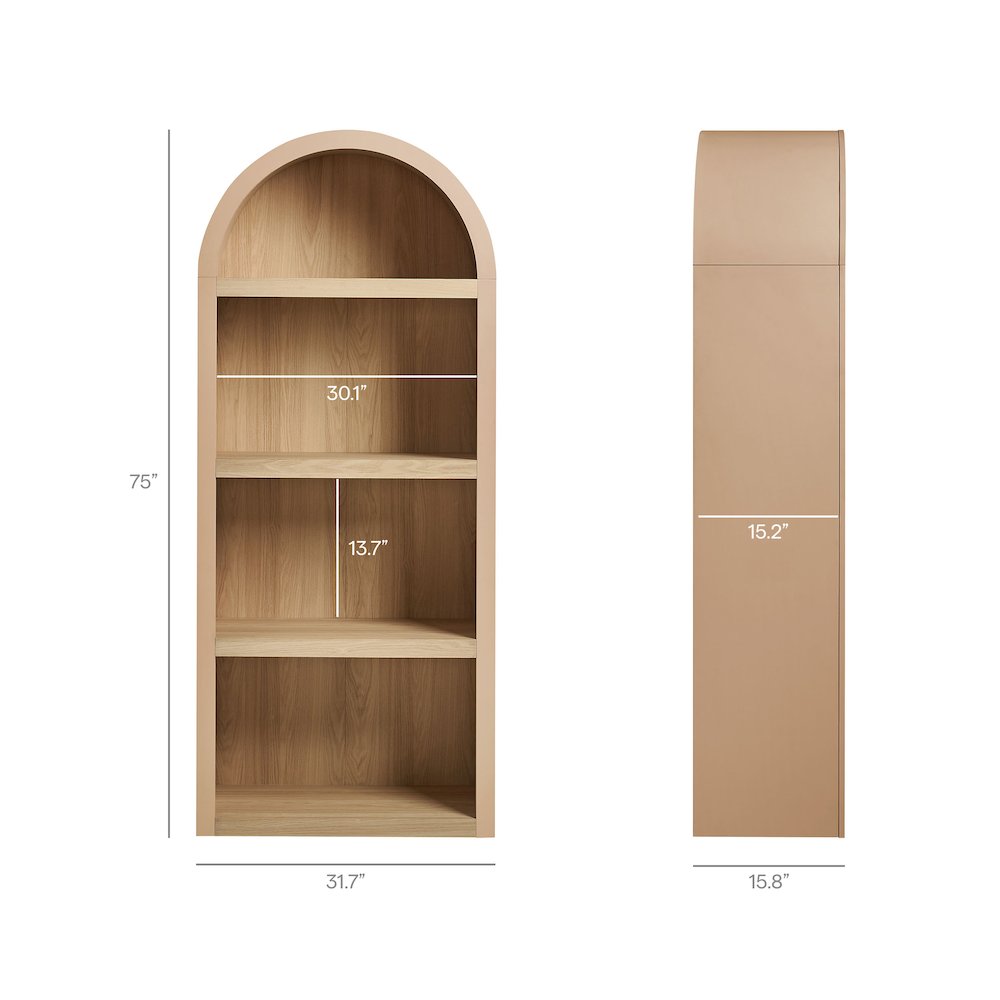 Caleb 4 Arched Display Shelf Bookcase