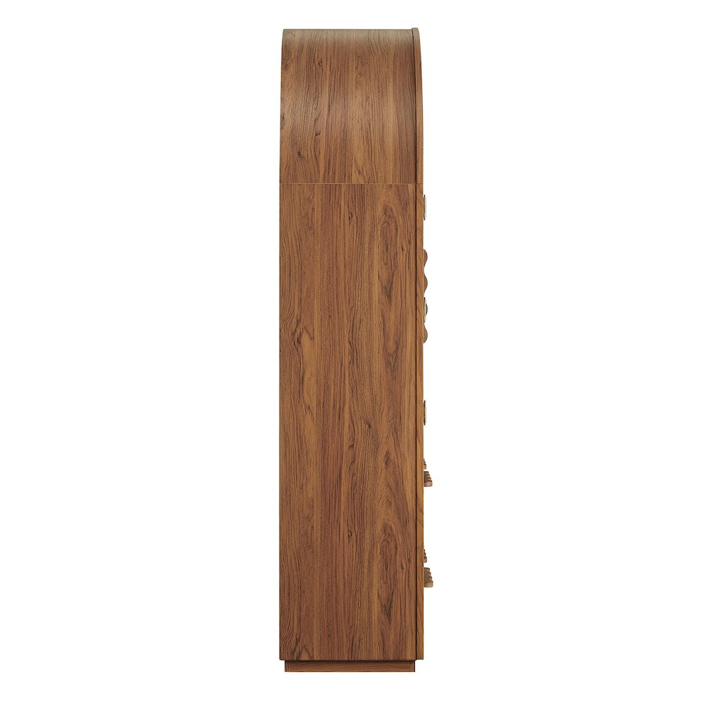Rory 76 Inch Arched Kitchen Pantry Display Cabinet