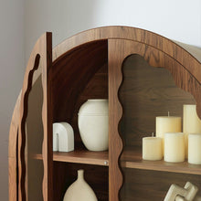 Rory 76 Inch Arched Kitchen Pantry Display Cabinet