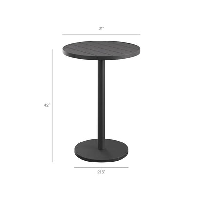 Tahoe 31 Inch Round Outdoor Patio Aluminum Bar Table