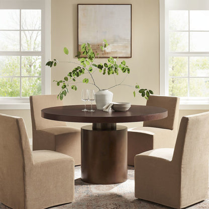 Annette 54 Inch Round Pedestal Base Dining Table