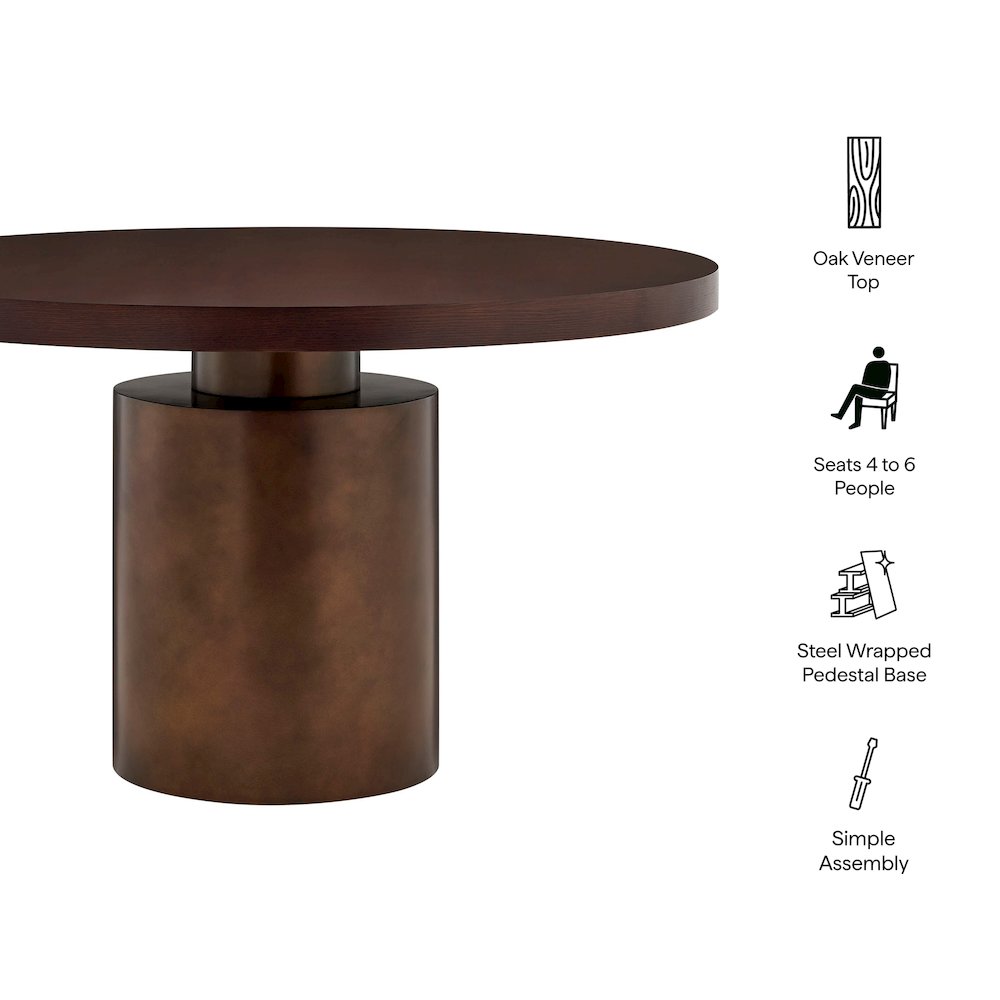 Annette 54 Inch Round Pedestal Base Dining Table