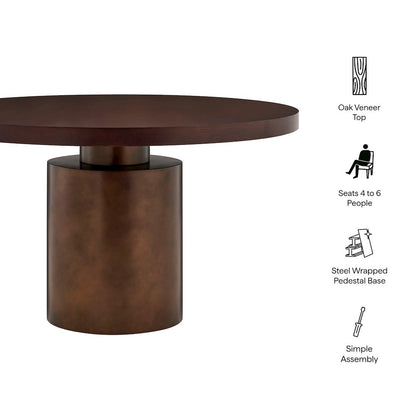 Annette 54 Inch Round Pedestal Base Dining Table