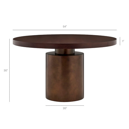Annette 54 Inch Round Pedestal Base Dining Table