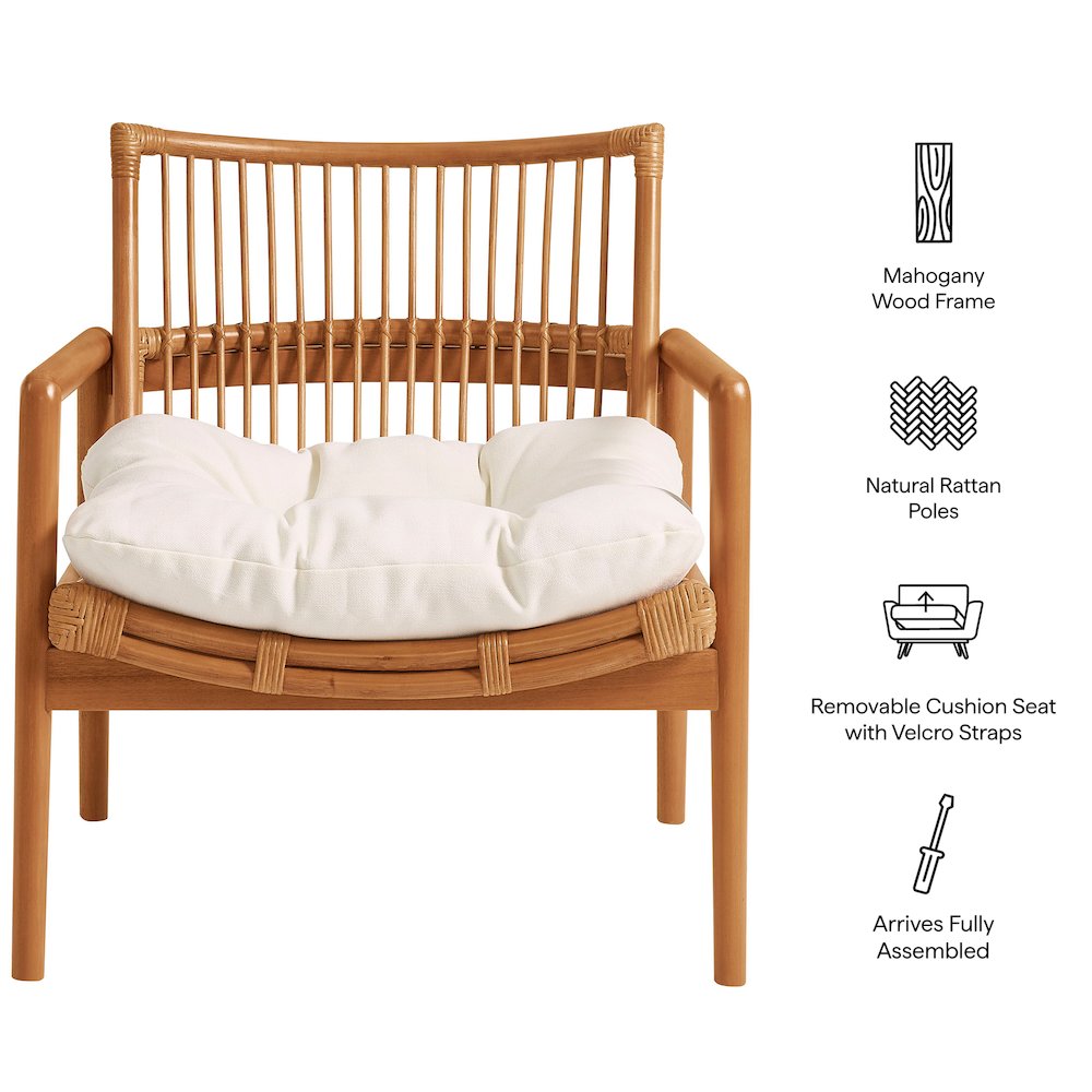 Tula Wood Rattan Lounge Chair