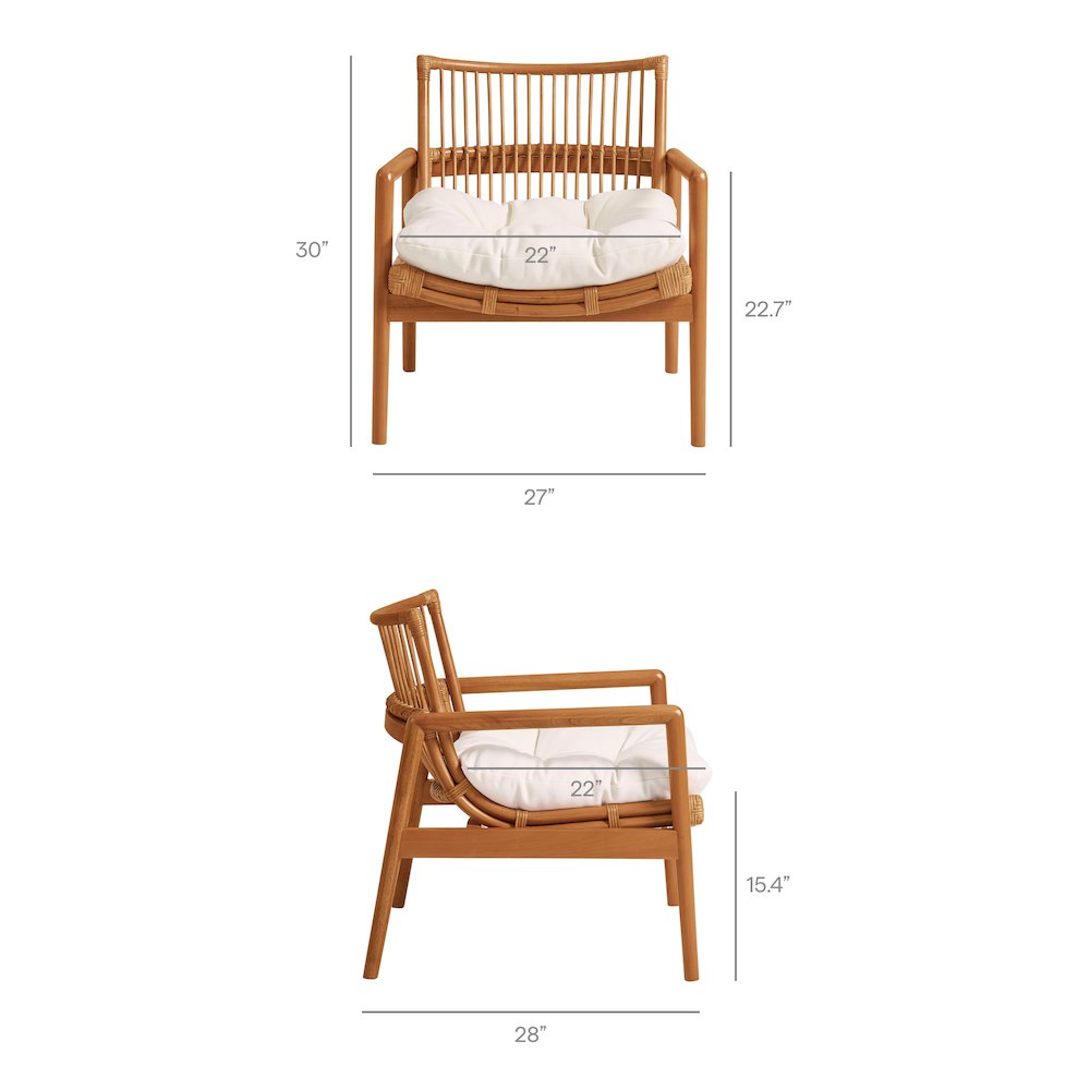 Tula Wood Rattan Lounge Chair