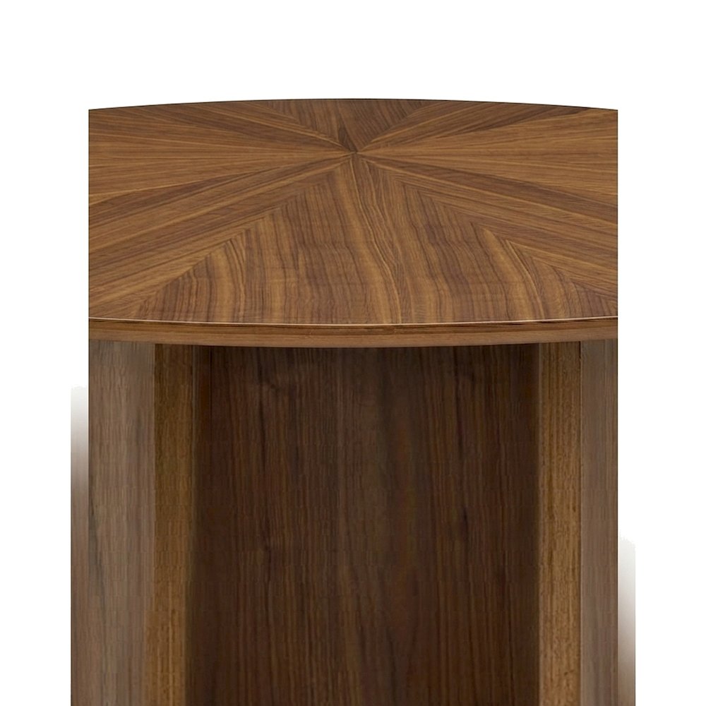 Round Wood Dining Table with Mid-Century Modern Legs, Kitchen Table, Walnut