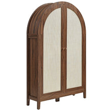 Calista 63 Inch Arched Storage Cabinet With Folding Desk