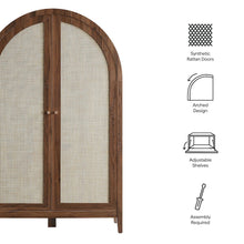 Calista 63 Inch Arched Storage Cabinet With Folding Desk
