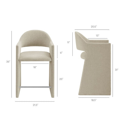 Talia 37 Inch Upholstered Fabric Counter Stool