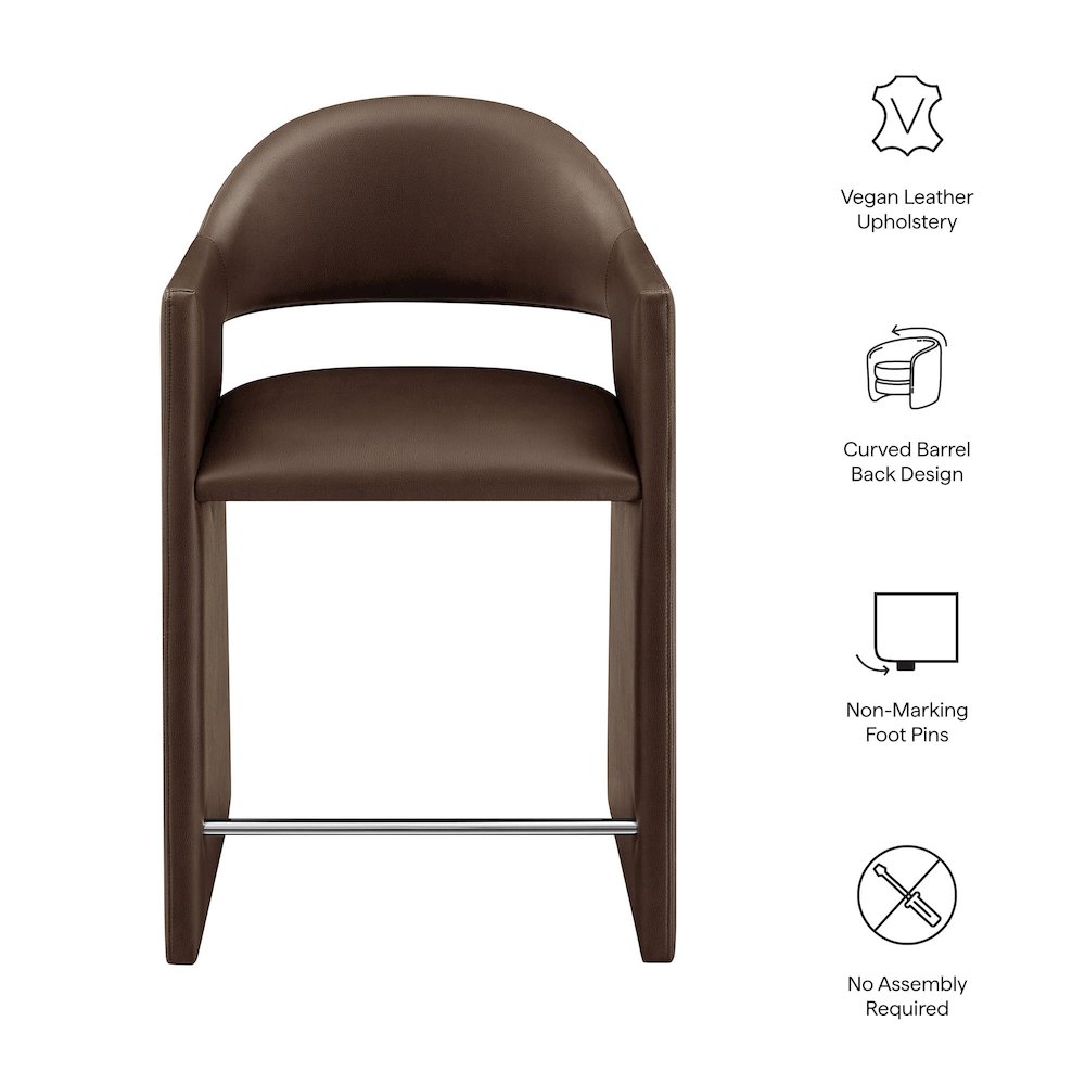 Talia 37 Inch Vegan Leather Counter Stool